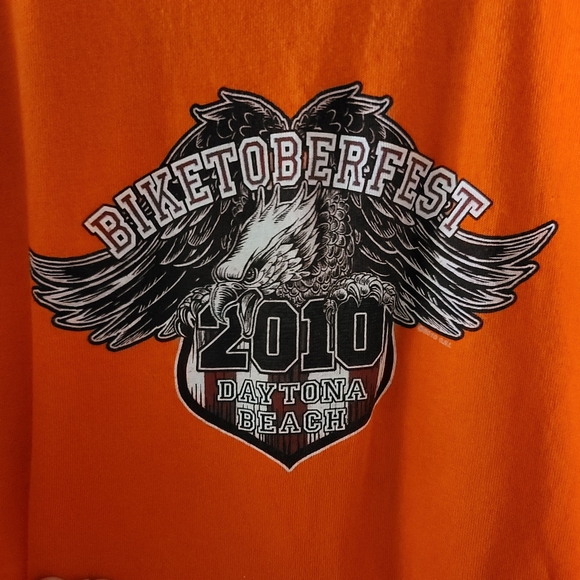 Biketoberfest 2010 Daytona Beach Gildan t-shirt size XL orange short sleeve - Picture 2 of 6